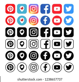 111,389 Social media icons black background Images, Stock Photos ...