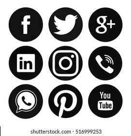Black White Facebook Instagram Icons High Res Stock Images Shutterstock