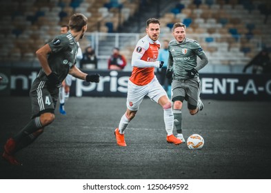 KIEV, UKRAINE - November 29, 2018: Aaron Ramsey During The UEFA Europa League Match Between Vorskla Poltava Vs FC Arsenal (England), Ukraine