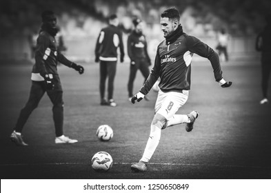 KIEV, UKRAINE - November 29, 2018: Aaron Ramsey During The UEFA Europa League Match Between Vorskla Poltava Vs FC Arsenal (England), Ukraine