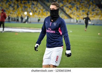 KIEV, UKRAINE - November 29, 2018: Aaron Ramsey During The UEFA Europa League Match Between Vorskla Poltava Vs FC Arsenal (England), Ukraine