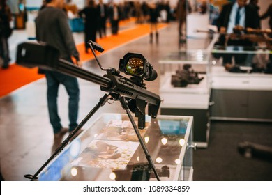 Kiev, Ukraine - October 21. SGM-12.7 - rifle caliber 12.7  108 mm, manufactured by PJSC plant "Mayak"
