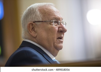 KIEV, UKRAINE - Sep 27, 2016: President Of The State Of Israel Reuven Rivlin Speaks In The Hall Of The Verkhovna Rada Of Ukraine