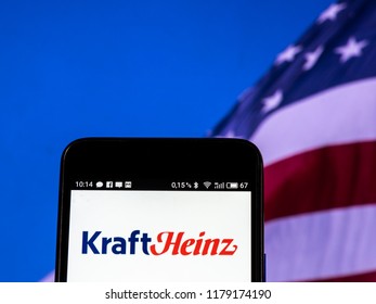 KIEV, UKRAINE Sept 13, 2018: Kraft Foods Group, Inc. Logo Seen Displayed On Smart Phone