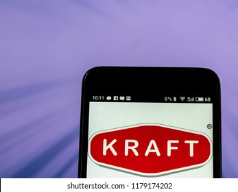 KIEV, UKRAINE Sept 13, 2018: Kraft Foods Group, Inc. Logo Seen Displayed On Smart Phone