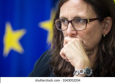 KIEV, UKRAINE - September 30, 2016: Swedish Politician, European Commissioner For Trade Cecilia Malmström During A News Conference In Kiev, Ukraine.