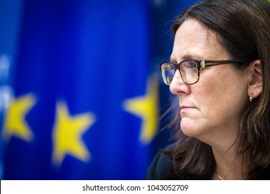 KIEV, UKRAINE - September 30, 2016: Swedish Politician, European Commissioner For Trade Cecilia Malmström During A News Conference In Kiev, Ukraine.