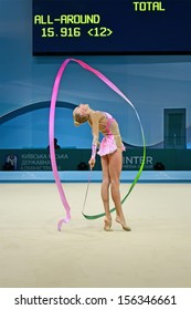 KIEV-AUG 30: Yana Kudryavtseva (Russia) In Action During The 32nd Rhythmic Gymnastics World Championships On August 30, 2013 In Kiev, Ukraine. 