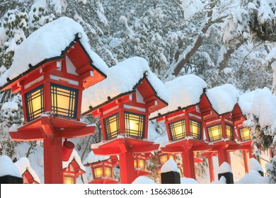 Kifune-jinja shrine with snow, Kyoto Japan