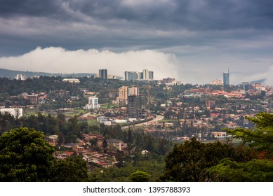 Kigali City Centre Skyline And Surrounding Areas