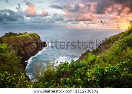 Kilauea Lighthouse and Wildlife Refuge, Kauai, Hawaii, at sunrise