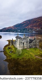 Kilchurn Castle Scottish Ruins Loch Awe Architecture Interior Tourism Heritage Dramatic Landscapes Scenic Beauty Reflections Highland Landmarks Historical Monuments Medieval Fortifications Romantic