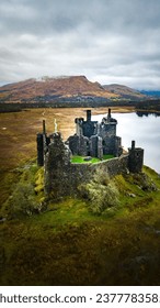 Kilchurn Castle Scottish Ruins Loch Awe Architecture Interior Tourism Heritage Dramatic Landscapes Scenic Beauty Reflections Highland Landmarks Historical Monuments Medieval Fortifications Romantic