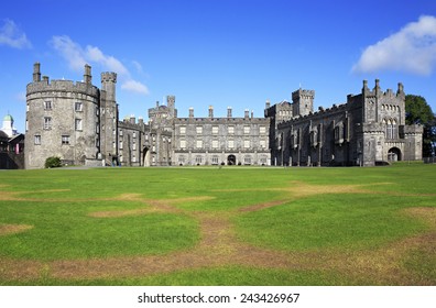 Kilkenny Castle. Historic Landmark In The Town Of Kilkenny In Ireland.