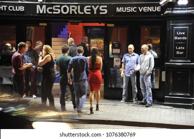 Killarney, Ireland 09/14/2014- People Mingle Outside A Night Club In Killarney