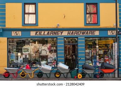 Killarney, Ireland - 25th January 2022: Facade Of Traditional Hardware Store In Downtown Killarney.