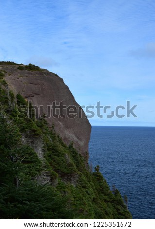 Killick Coast landscape, Stiles Cove path Red Head Rock formation near Flatrock, Avalon Peninsula; Newfoundland Canada
