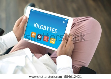 KILOBYTES CONCEPT ON TABLET PC SCREEN