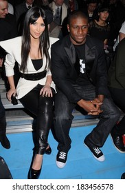 Kim Kardashian, In A Martin Margiela Jacket, Reggie Bush Attending Y-3 Fall 2009 Collection Fashion Show, Pier 40, New York 2/15/2009