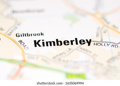 Kimberley On A Geographical Map Of UK