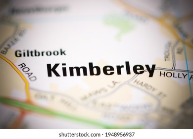 Kimberley On A Geographical Map Of UK