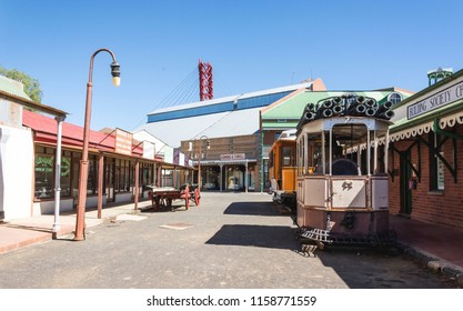 Kimberley, South Africa - December 6, 2013: Museum Diamond Mining Town At The Big Hole.