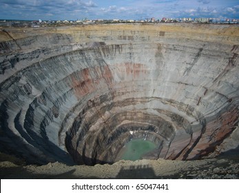 Kimberlite diamond pipe Peace, Mir Mine, Mirny, Yakutia, Russia