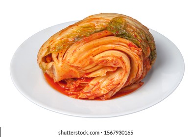 Kimchi Cabbage In A Plate, Korean Food