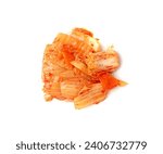 Kimchi Isolated, Red Kimchee, Spicy Kim Chi, Hot Fermented Napa Cabbage, Traditional Jimchi, Korean Winter Food Gimchi, Kimchi Pile on White Background