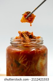 Kimchi Jar And Plate With Chopstick. 