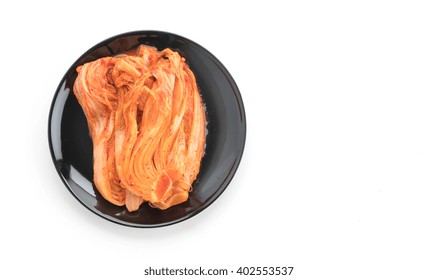 Kimchi On White Background - Korean Food