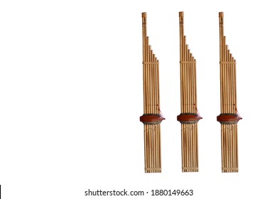 kind of reed mouth organ in northeastern Thailand. Thai musical instrument on white background.
