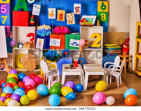 Kindergarten Interior Decoration Child Picture On Royalty Free