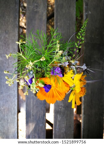 Similar – Wooden box filled with vegetables and flowers