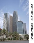 King Abdullah Financial District, KAFD, Riyadh, Saudi Arabia with clear blue sky after rainfall on April 29, 2022