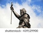 King Alfred the Great statue erected in 1899 stands at the eastern  end of the Broadway in Winchester Hampshire England UK