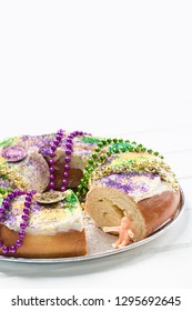 King Cake On A White Board Background