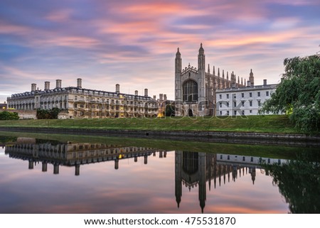 King Chapel in Cambridge at sunrise. England
