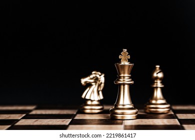 King Chess Pieces Stand Teamwork Concept Of Team Player Or Business Team And Leadership Strategy Or Strategic Planning And Human Resources Organization Risk Management.