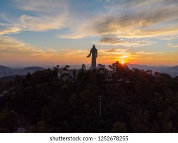 King Christ in the mountain Pachuca Hidalgo Mexico