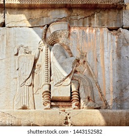 King Darius I. Bas-relief, Persepolis, Iran