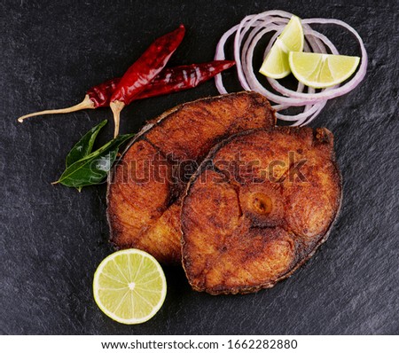 King fish fry with lemon and chilly