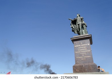 King Gustav III Statue moment in Stockholm - Sweden (14 July 2014)