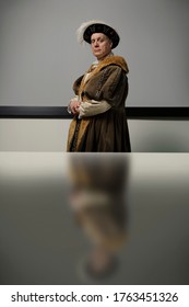 King Henry VIII Standing At Table In Conference Room Portrait