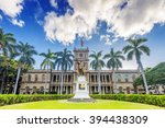 King Kamehameha Statue across from Iolani Palace in historic downtown Honolulu