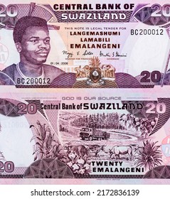 King Mswati III Portrait From Swaziland 20 Emalangeni 2006 Banknotes.