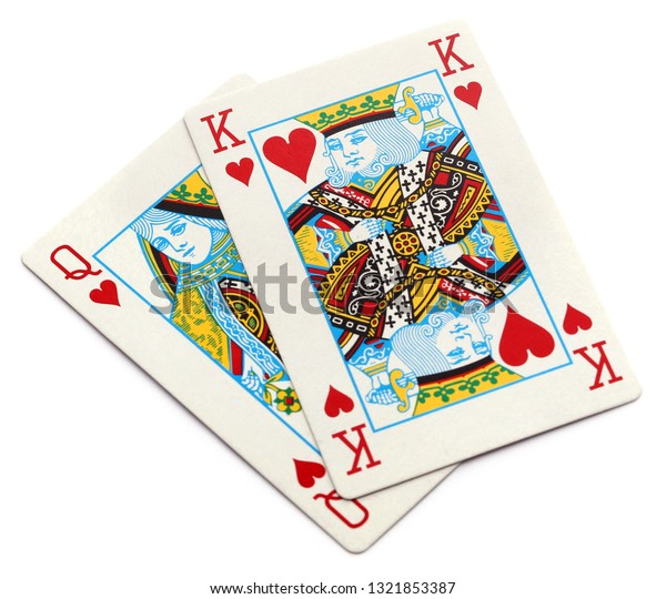 King Queen Hearts Over White Background Stock Image Download Now