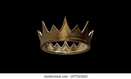 A King or Queen's Golden Crown on black background, low angle	
 - Shutterstock ID 1977521810