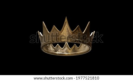 A King or Queen's Golden Crown on black background, low angle	
 Foto stock © 