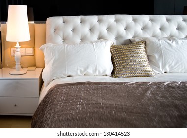 King Sized Bed In A Business Hotel Room.